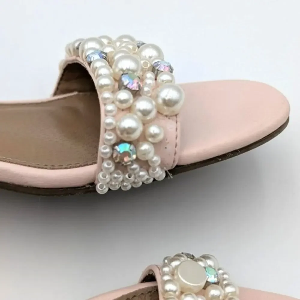DV by Dolce Vita Gavon Block Heel Sandals Back Zip Girls' Blush Size US4